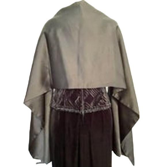 Jessica McClintock Size 10 Sleeveless Long Black Velvet Maxi Dress & Wrap NWT - Picture 7 of 10